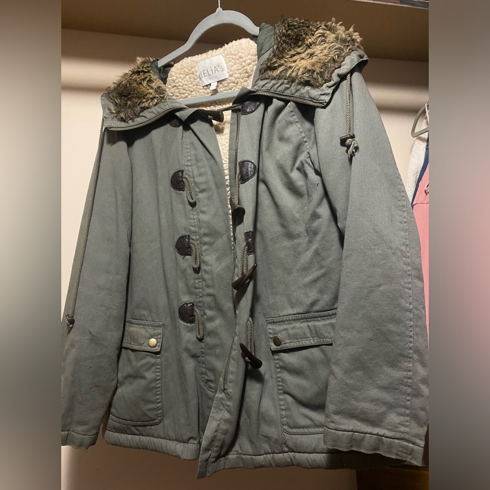 Delia’s Olive green winter jacket.